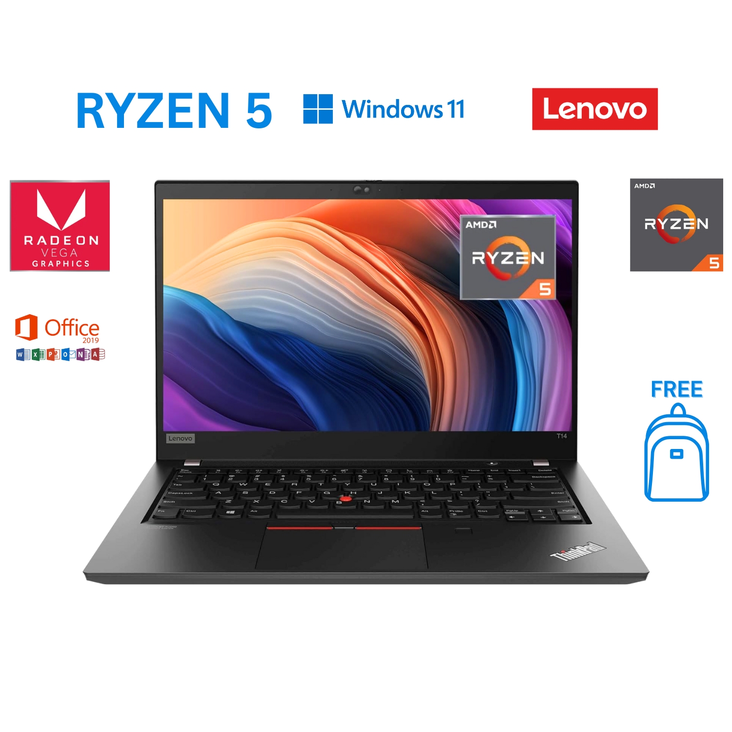 Lenovo ThinkPad T-14 Ryzen 5 Gen 1, AMD Radeon Graphic, 14
